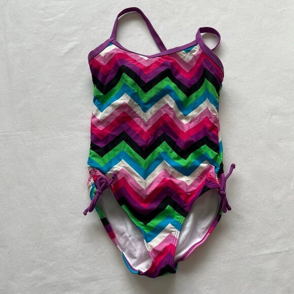 Kami Chevron Print One Piece Swimsuit size 6x - Picture 2 of 5